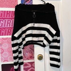 Cropped Striped Sweater